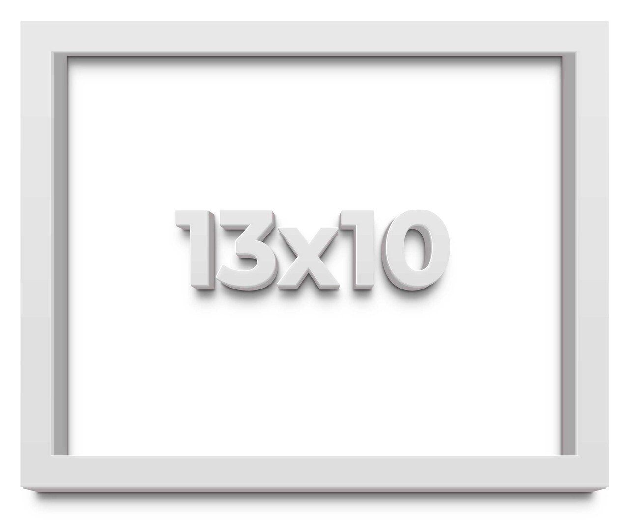 Photo Size Shadow Box 1" Depth White Picture Frame - UV Acrylic, Backing, Hanging Hardware